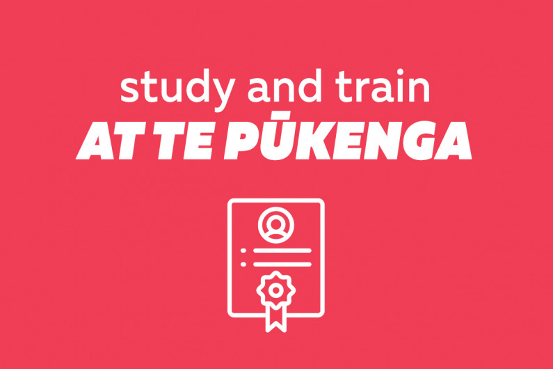 Text reads "Study and train at Te Pukenga"